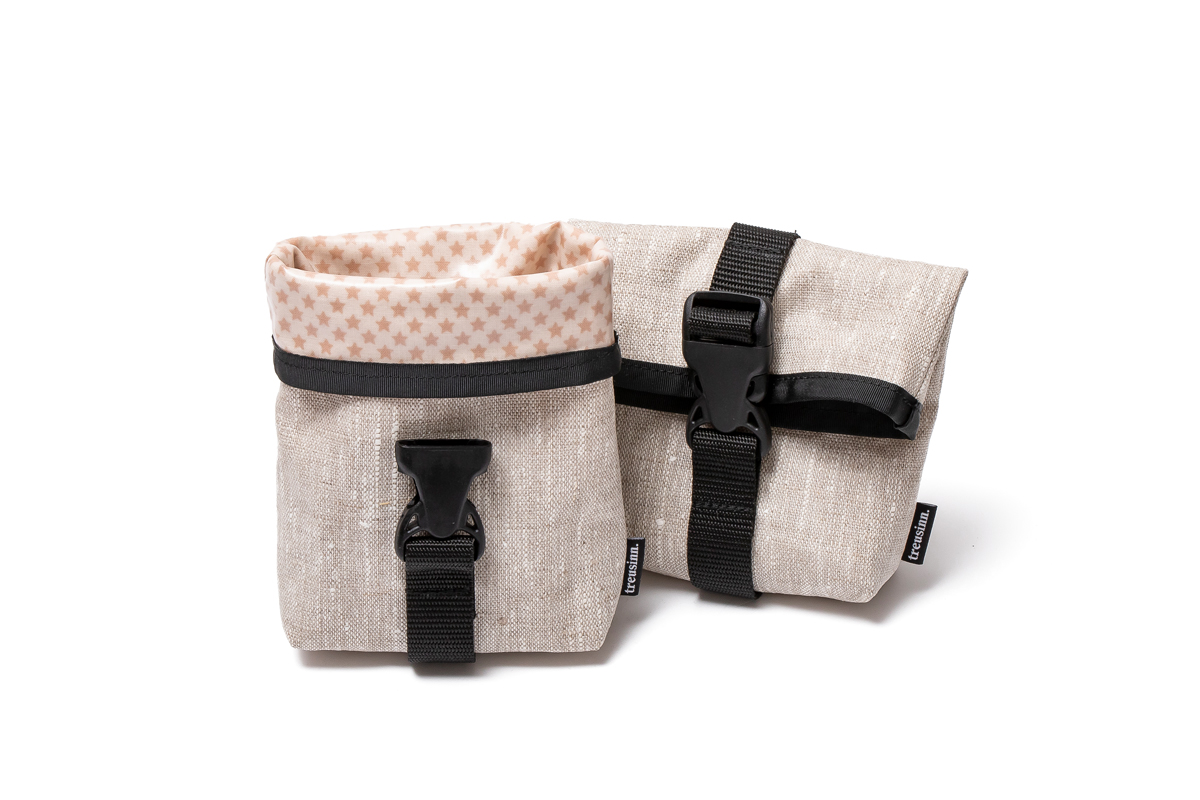 Leckerlitasche GOODY Leinen Stars (Rosa)