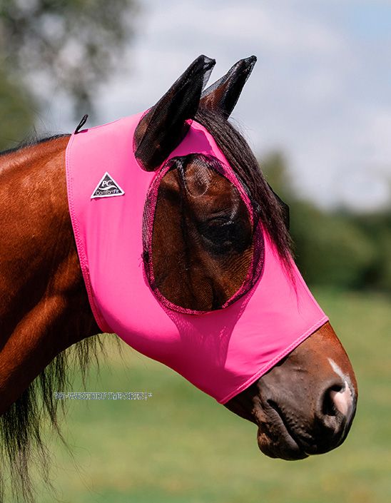 Comfort Fit Lycra Fly Mask – Professionals Choice pink
