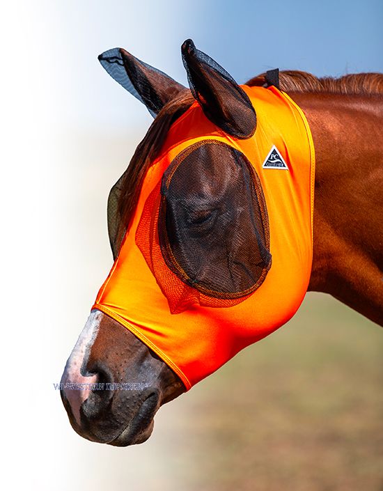 Comfort Fit Lycra Fly Mask – Professionals Choice orange