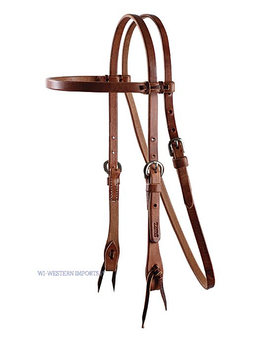 COWBOY HEADSTALL NICKEL-PLATED BUCKLE